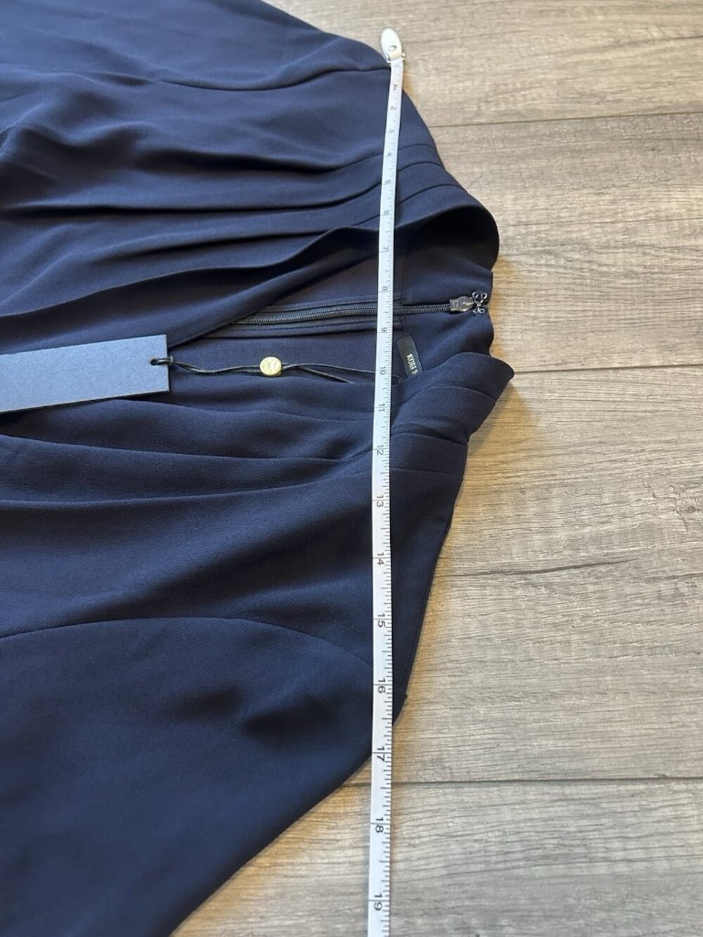 Kobi Halperin Charlee Dress M Navy Blue Long Sleeve Belted NWT $398 Pockets Zip - Picture 10 of 16